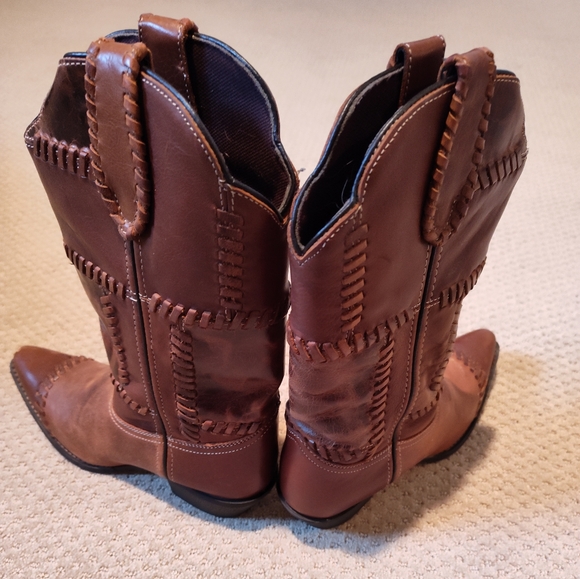Laredo Patchwork Western Leather Boots Women's size 8 1/2 - Picture 2 of 5